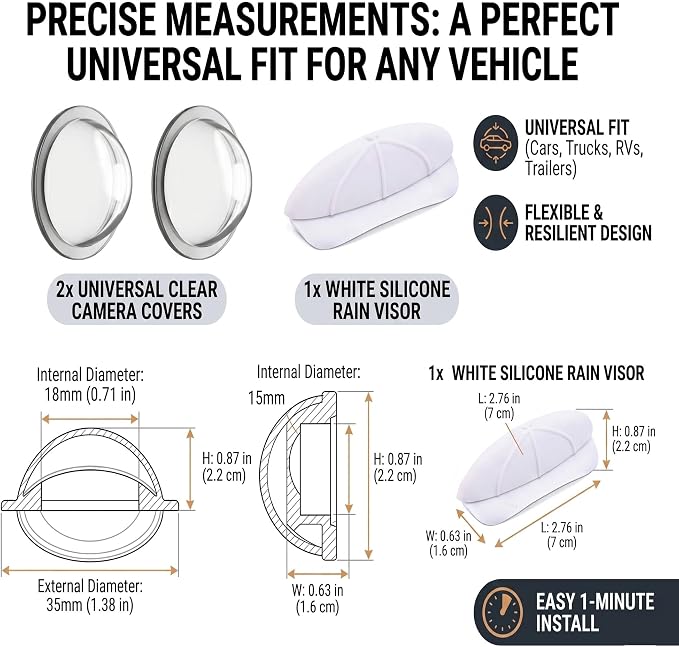 Universal Backup Camera Rain Cover and Sun Visor, Flexible Silicone Rear View - Image 4