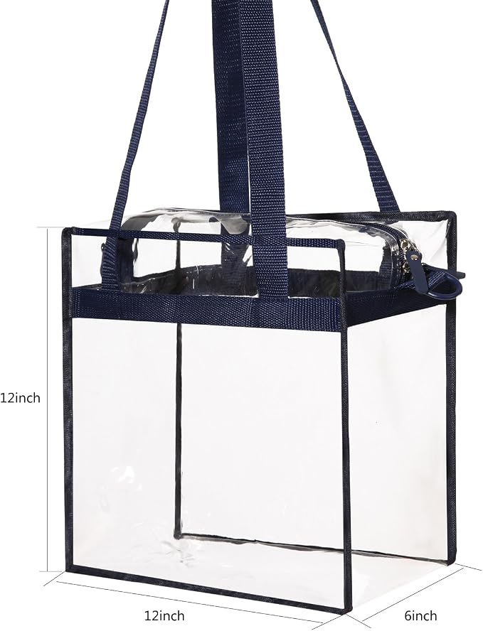 BAGAIL Clear Bags 12x6x12 Stadium Approved Clear Tote Bag - Image 3