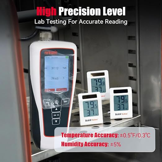 BaldrTherm Digital Thermometer and Humidity Meter, Solar-Powered 2.2" Indoor - Image 3
