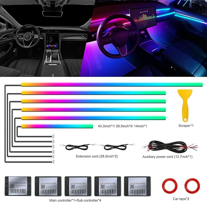 Dreamcolor Acrylic Interior Car LED Strip Light - Image 3