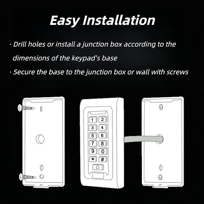 WiFi Smart Garage Door Opener Keypad, IP68 Waterproof Metal Wireless Door - Image 7