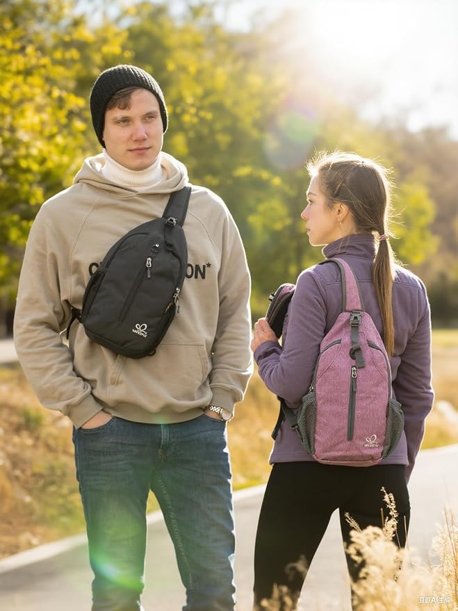 WATERFLY Crossbody Sling Backpack Sling Bag Travel Hiking Chest Bags Daypack - Image 9