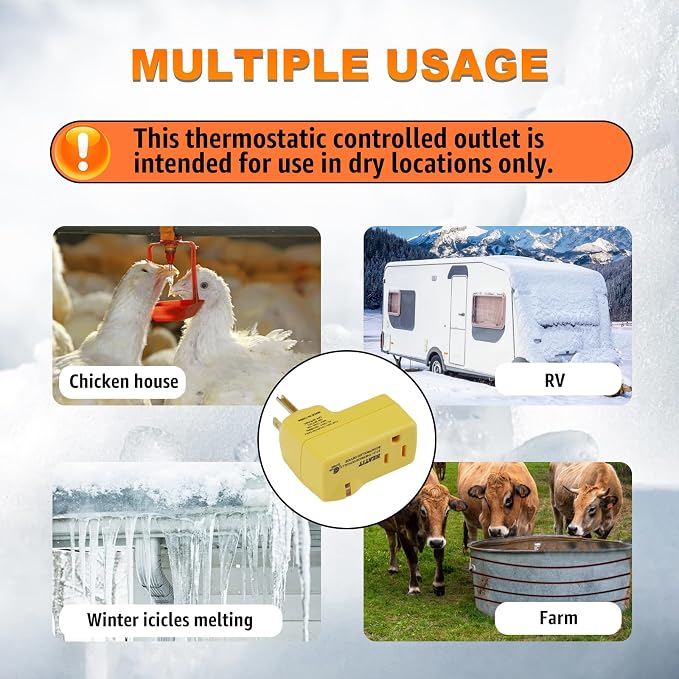 HEATIT ET-21 Freeze Thermostatically Controlled Outlet On at 38F /Off at 50F - Image 5