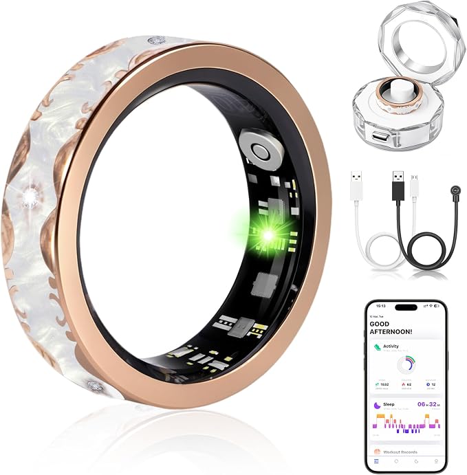 Smart Ring for Women Fitness Ring Health Ring No Subscription Fee White 10# by Chendssfkd