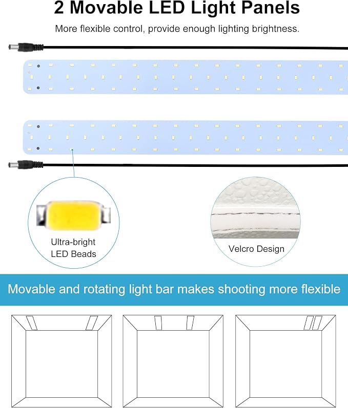 PULUZ 24x24 Inch Photo Studio Light Box, Dimmable 136 LED Beads CRI≥95 Foldable - Image 6