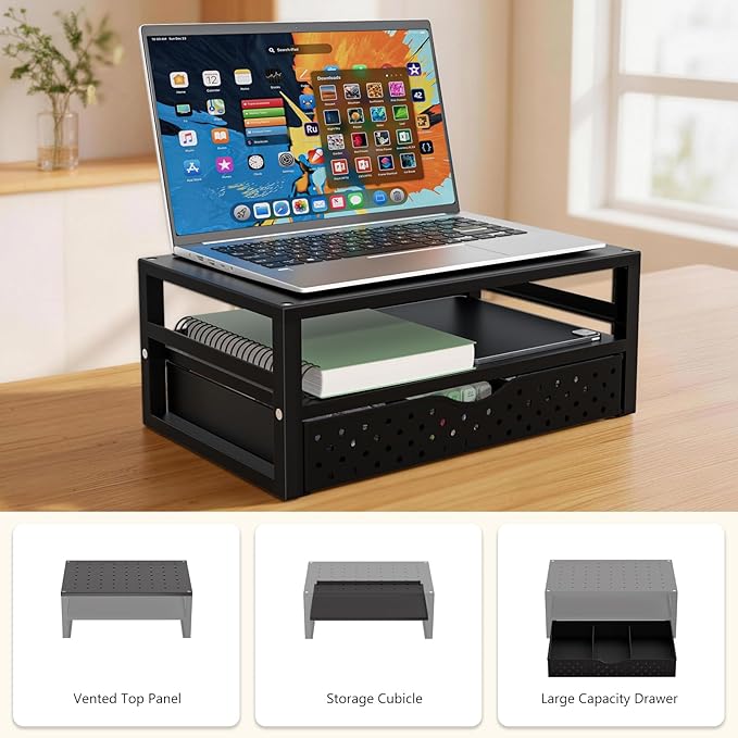 WALI Monitor Stand Riser with Drawer, Desk Organizers and Accessories - Image 7
