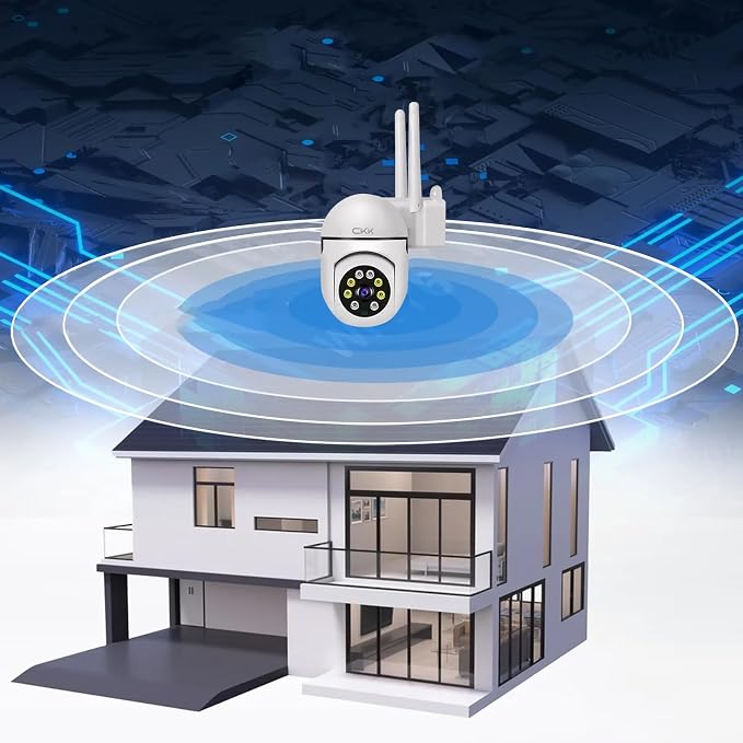 CKK 1080P Security Camera Outdoor Corded Power, 2MP PTZ WiFi Home Camera - Image 8