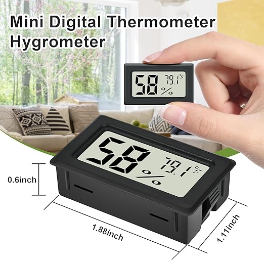 Humidity Meter Indoor Thermometer 6-Pack Mini Digital Thermometer Hygrometer - Image 2