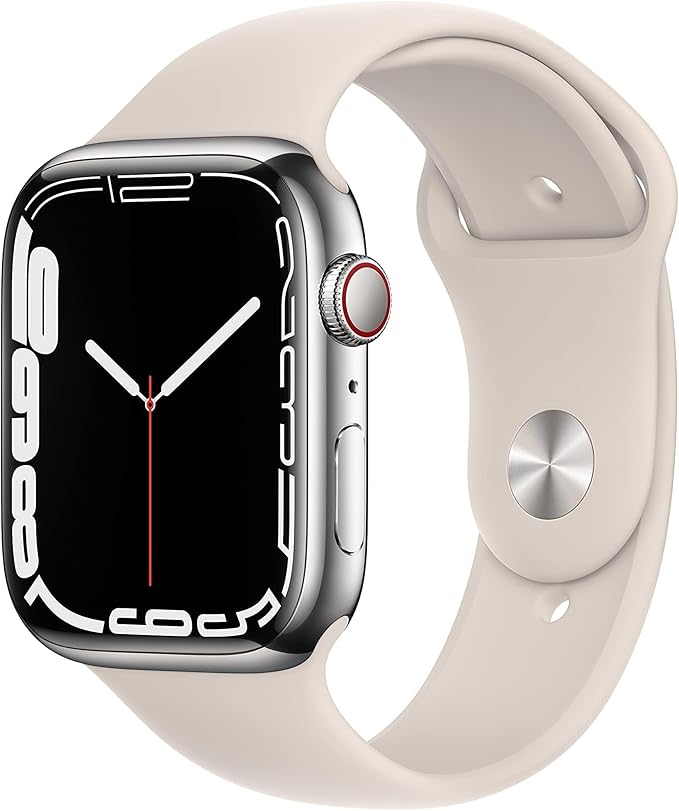 Apple Watch Series 7 Silver Stainless Steel Case by Amazon+Renewed