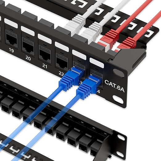 iwillink 10Gbps Cat6A Patch Panel 24 Port, Keystone Patch Panel UTP 19-Inch by IWILLINK