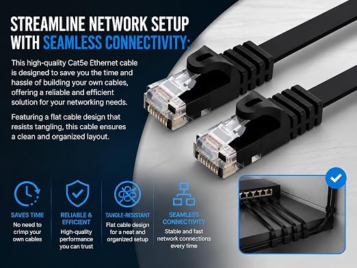 BRENDAZ Cat5e Ethernet Cable, 10ft. Network Patch Cable - Image 3