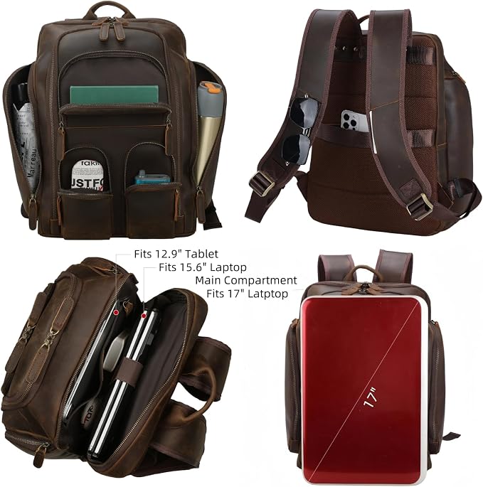 Masa Kawa Leather Backpack for Men - Image 5