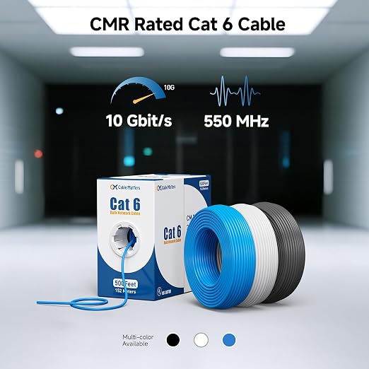 Cable Matters 10Gbps in-Wall Riser Rated 23AWG Bare Copper Cat6 Ethernet Cable - Image 3