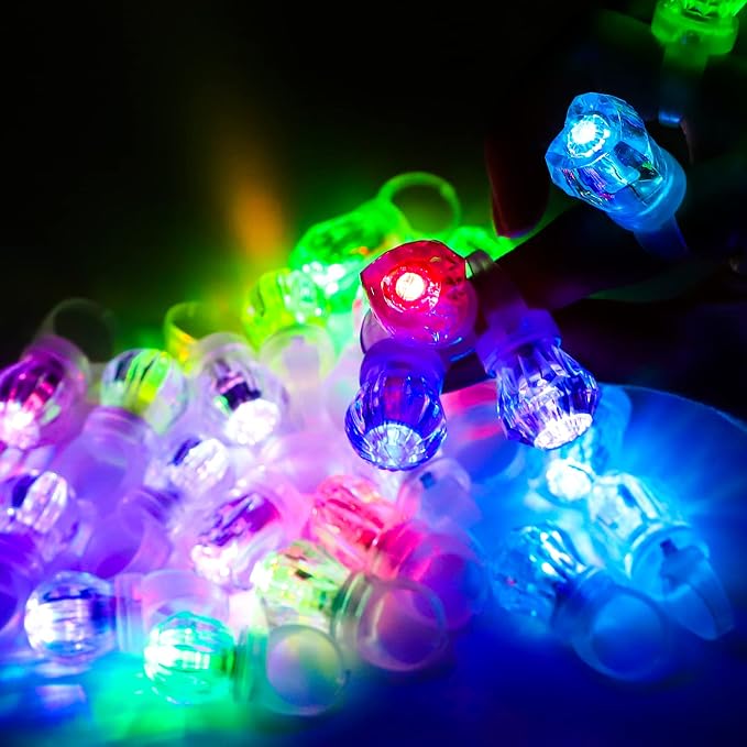LED Light up Rings, Colorful Led Bumpy Plastic Diamond Rings Toys - Image 4