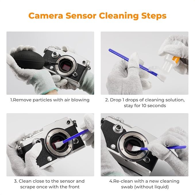 K&F CONCEPT 12mm Micro Four-Thirds 4/3 Sensor Cleaning Swab*10 + 20ml Sensor - Image 7