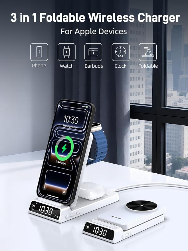 3 in 1 Charging Station for Apple, ELECDOV Magnetic Charger for iPhone - Image 3