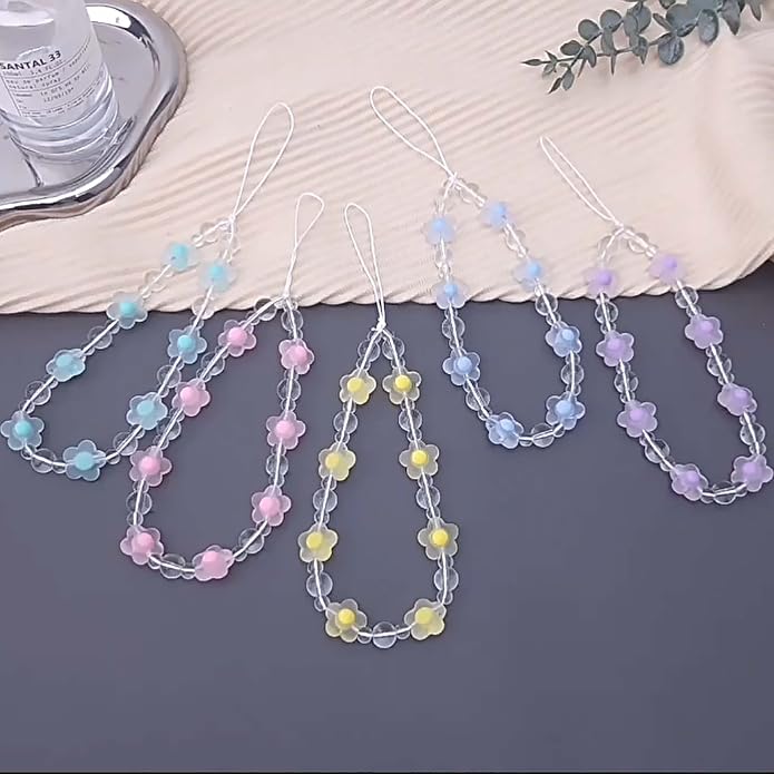 Beaded Phone Charm Lanyard Strap Girly Style Fixed Beads Pearl Lanyards - Image 6