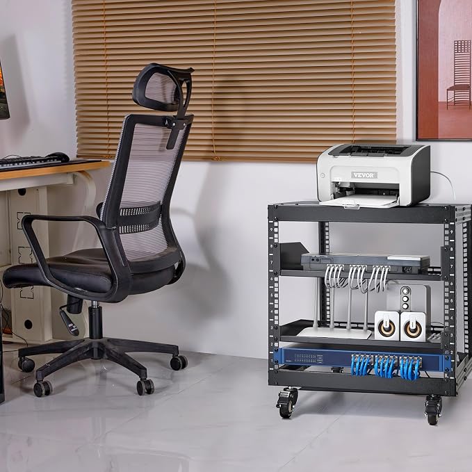 VEVOR 9U Open Frame Server Rack, Free Standing or Wall Mount Network Server Rack - Image 8