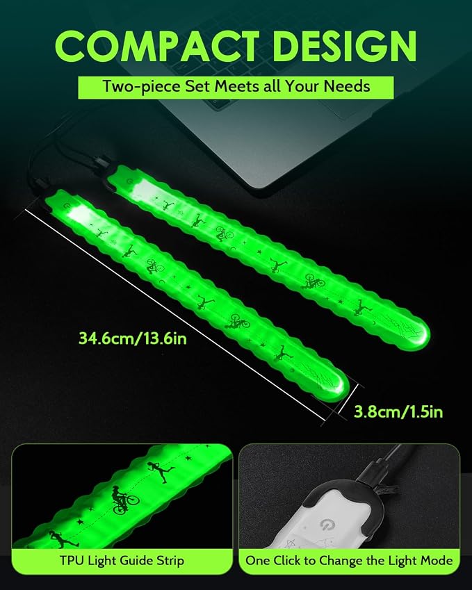 Fitense Rechargeable LED Armband 2-Pack, High Visibility Running Gear - Image 4