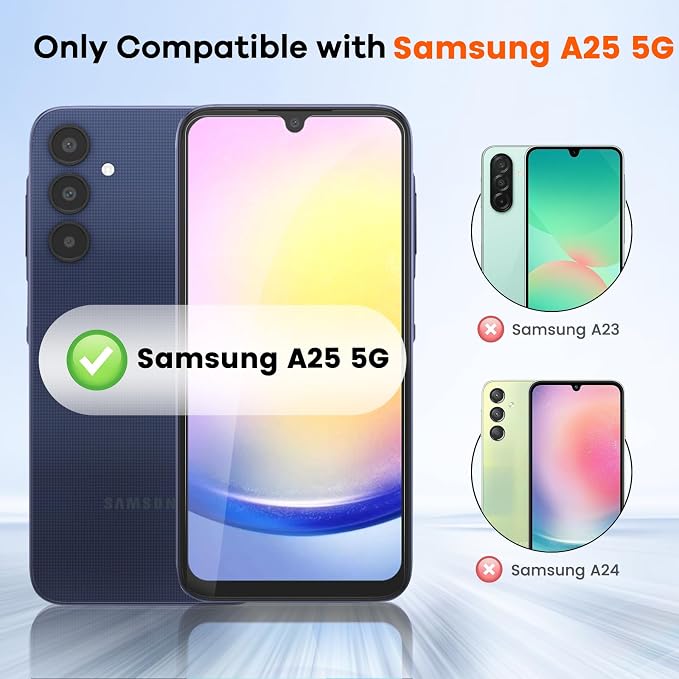 3+3 Pack for Samsung Galaxy A25 5G Privacy Screen Protector & Phone Camera Lens - Image 2