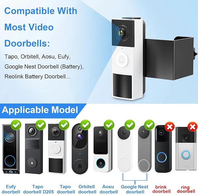 Anti-Theft Doorbell Mount No Drill Compatible - Image 2