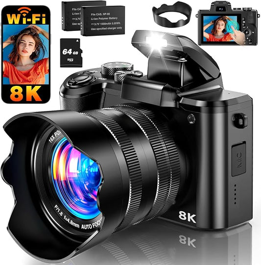 8K Digital Camera, 88MP WiFi Cameras by Aboobu-ABetterViewofYou
