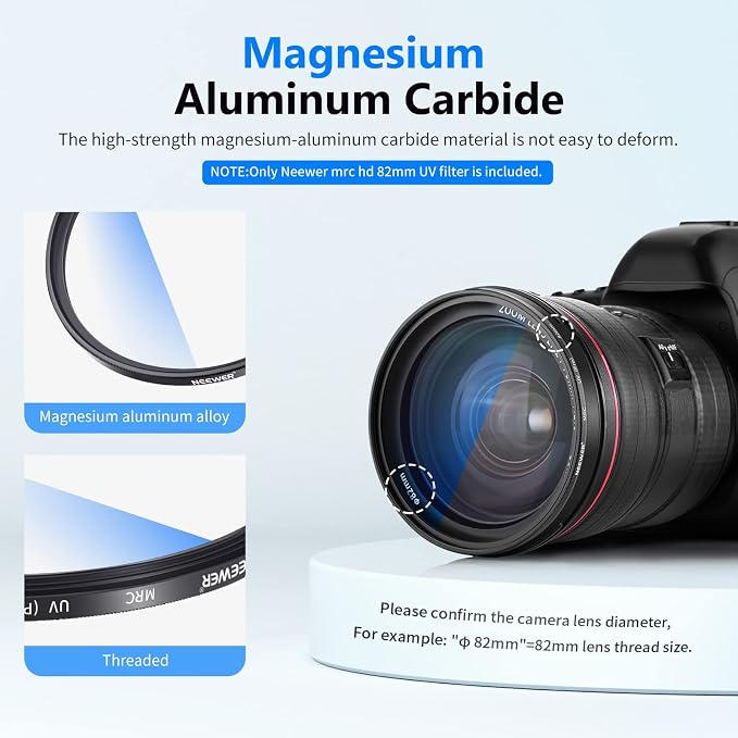 NEEWER 82mm MRC UV Protection Filter 30 Layers Nano Multi-Resistant Coatings/HD - Image 4