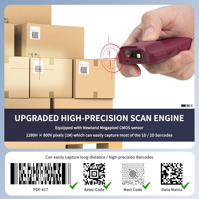 NETUM Bluetooth 2D Barcode Scanner, 3-in-1 Small Portable QR Bar Code Reader - Image 4