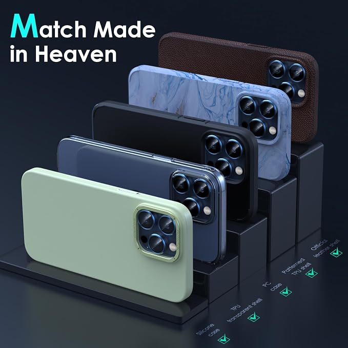 YWXTW CameraLens Protector, Tempered Glass Screen Metal Individual Cover - Image 6