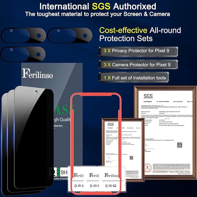 Ferilinso Full Coverage 3 Pack Privacy Screen Protector - Image 4
