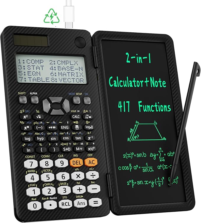 Rechargeable ROATEE 991ES MAX Scientific Calculators, CalcNote Multiview 4-Line by ROATEE