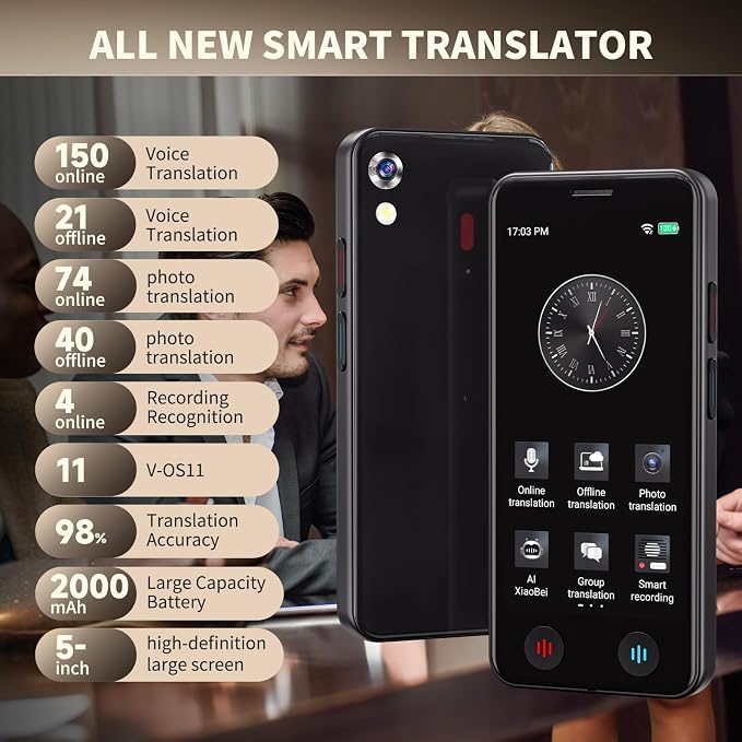 Language Translator Device No WiFi Needed, Instant Pocket AI Translator - Image 2