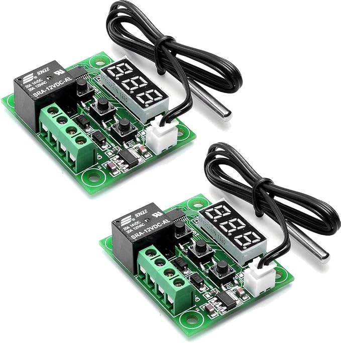 HiLetgo 2pcs W1209 12V DC Digital Temperature Controller Board Micro Digital by HiLetgo