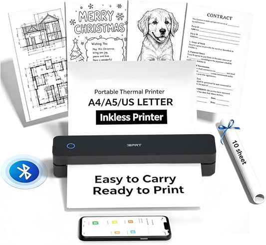 iDPRT MT610 Portable Thermal Printer, 203DPI Mobile-Travel-Printers, by iDPRT