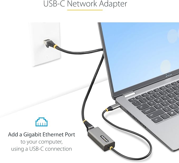 USB-C to Ethernet Adapter, 10/100/1000 Mbps, Gigabit Network Adapter, ASIX - Image 3