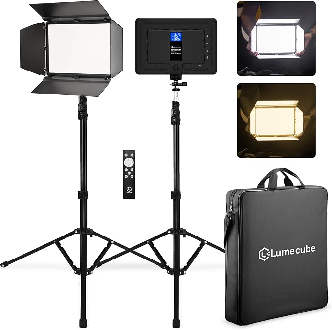 Lume Cube Studio Panel 2-Point Lighting Kit | Edge Lit LED Bicolor Light Panels by LumeCube