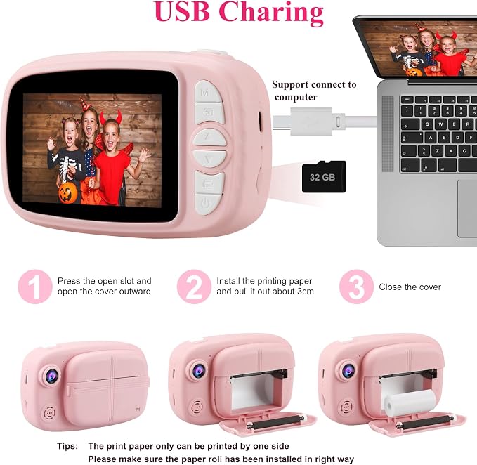 Kids Instant Camera, Mijiaowatch 12MP/1080P Kids Digital Print Camera, 3.5 Inch - Image 7