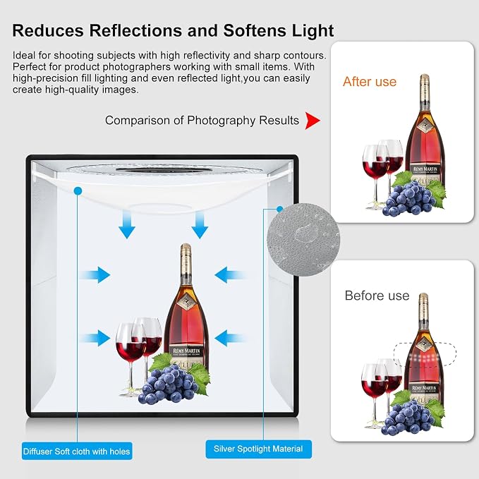 16"×16" Professional Photo Studio Light Box, PULUZ Portable Foldable Light Box - Image 6