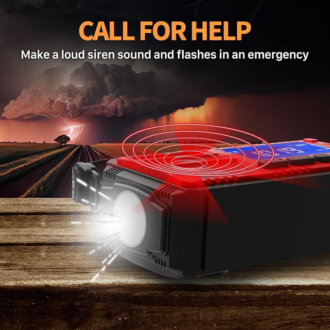FosPower NOAA Emergency Weather Radio D8 37000mWh Portable Power Bank, - Image 5
