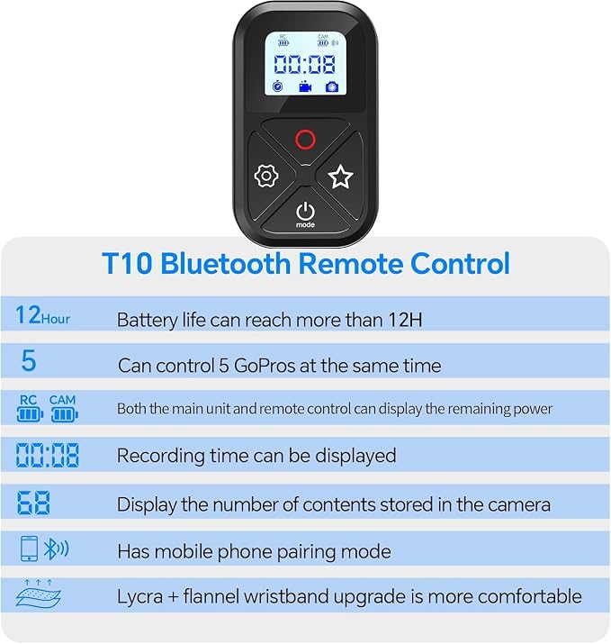 Remote Control for GoPro, TELESIN Magnetic Wireless Remote Controller - Image 2