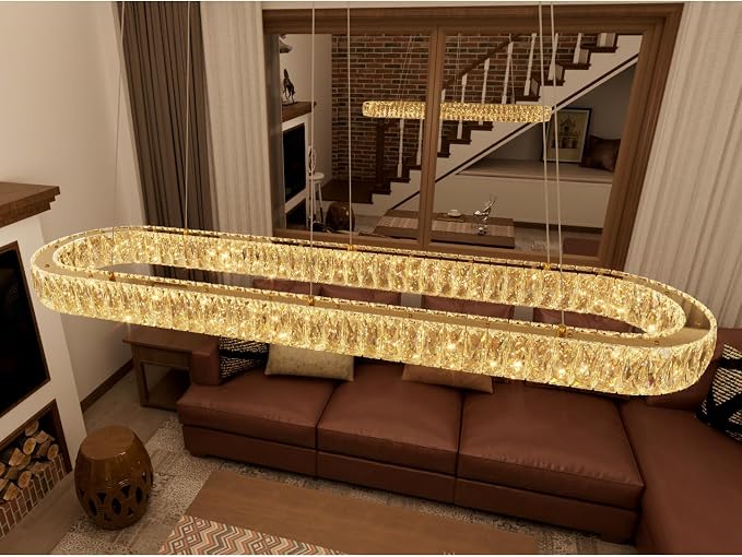 HAIXIANG LED Long Chandeliers for Dining Table Modern Chandelier Dimmable - Image 3