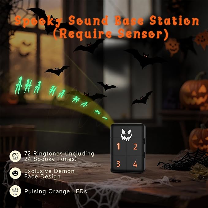 eMACROS 1/2 Mile Range Solar Driveway Alarm, Halloween Decorations Motion - Image 2