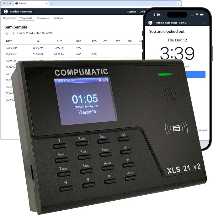 COMPUMATIC PIN Entry and RFID Time Clock by COMPUMATIC