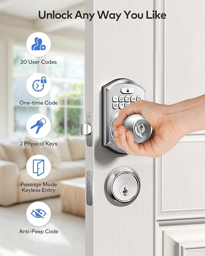 TEEHO TE003 Keyless Entry Keypad Door Lock - Image 3