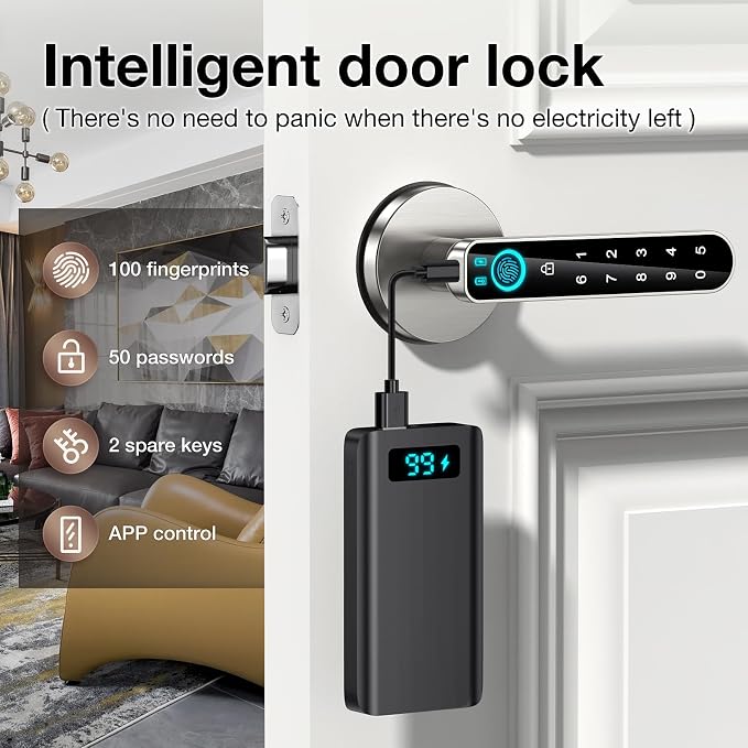 Fingerprint Door Lock-biometric Door Lock-Smart Door knob-with passcode keypad - Image 5
