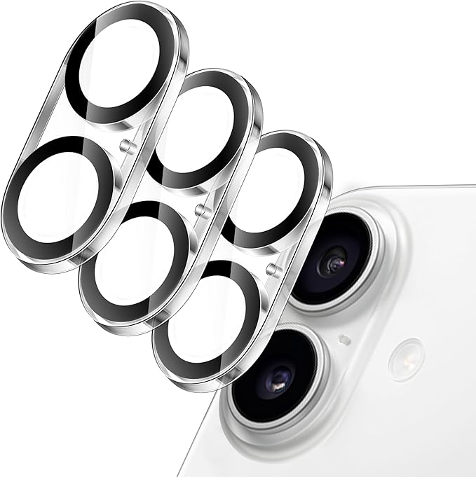 JETech Camera Lens Protector for iPhone 16 6.1-Inch and iPhone 16 Plus 6.7-Inch by JETech