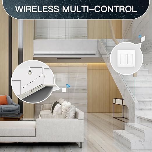 MoesGo 2nd Gen WiFi Smart Light Switch, Smart Wall Switch 2.4GHz WiFi, Neutral - Image 3