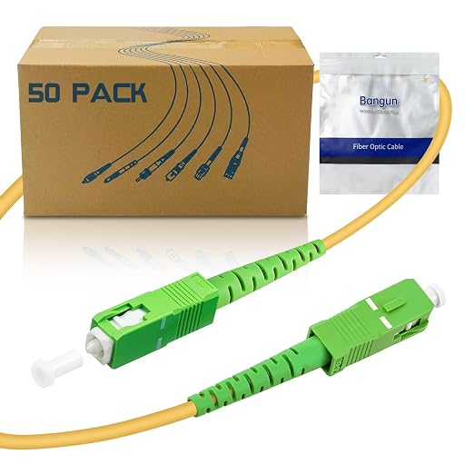 50Pack - 30m SC/APC to SC/APC Fiber Optic Internet Cable, Single Mode Patch by Bangun