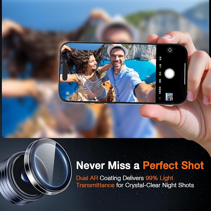 LK 2 Pack for iPhone 17 Pro/17 Pro Max Camera Lens Protector One-Click - Image 4