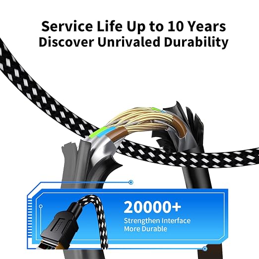 Cat 8 Ethernet Cable 40FT, Nylon Braided High Speed Internet Network Cable - Image 3